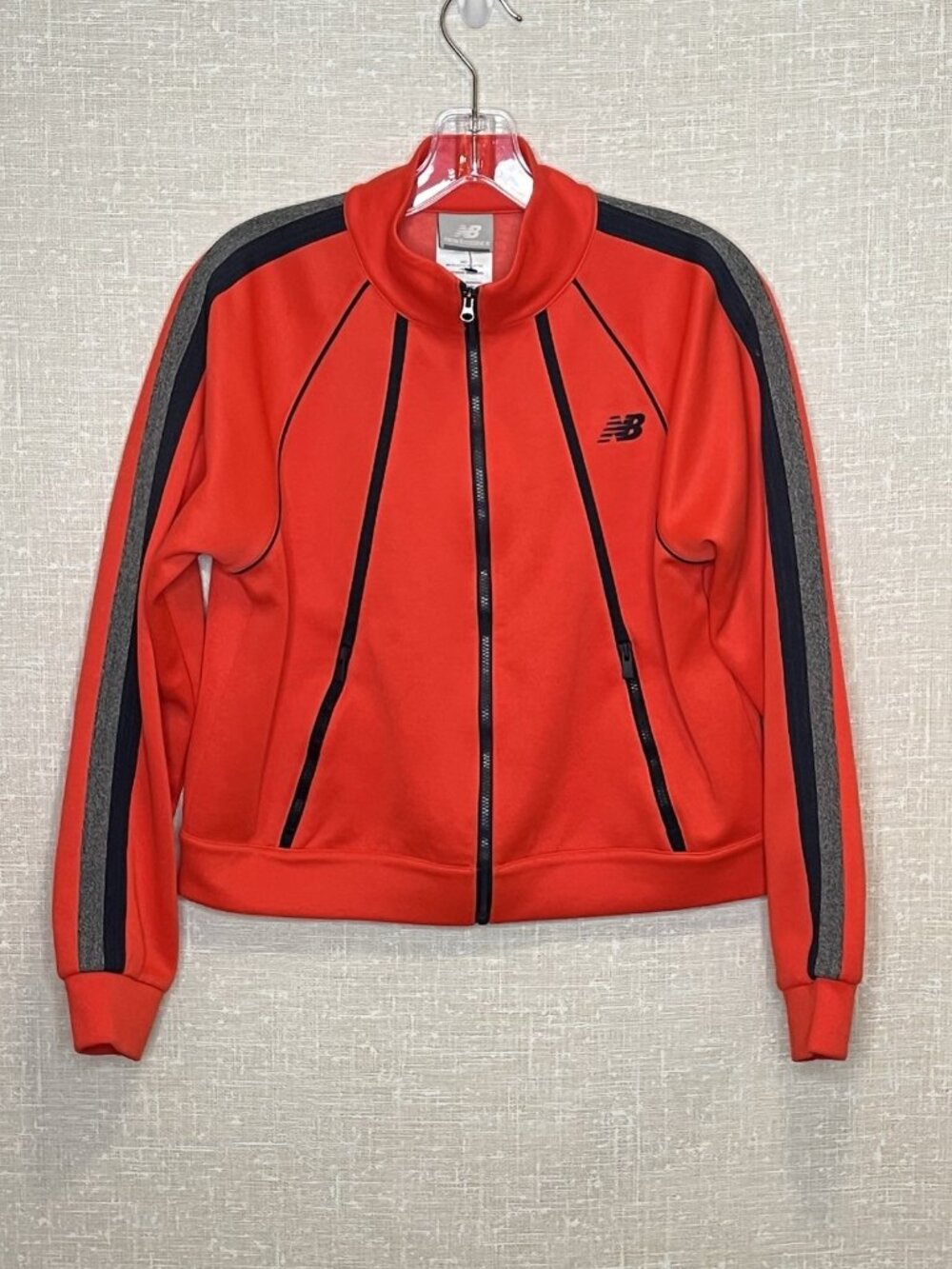 New Balance Womens Small Red track Jacket Full Zip Athletic Retro Y2K Sporty